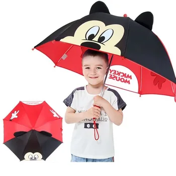 귀여운 미니 키즈 우산 소녀 소년 파라솔 우산 만화 미키 어린이 우산 어린이를위한 반자동 비 우산