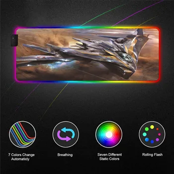 Spaceship large mouse pad RGB gaming LED color light-emitting Large Glowing MousePad desktop pad with backlight 40X90 / 30X35 CM
Spaceship large mouse pad RGB gaming LED color light-emitting Large Glowing MousePad desktop pad with backlight 40X90 / 30X35 CM