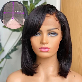 Short Bob With Thick Baby Hair 4*4 Lace Front Human Hair Wigs For Women Brazilian Remy Hair 150% Bob Lace Front Wig Medium Ratio
Short Bob With Thick Baby Hair 4*4 Lace Front Human Hair Wigs For Women Brazilian Remy Hair 150% Bob Lace Front Wig Medium Ratio