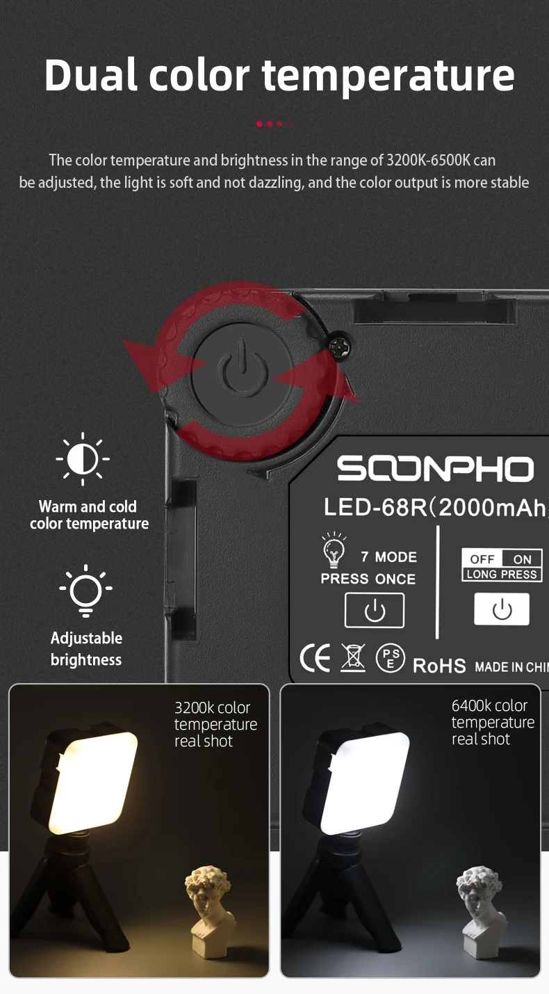 6W Mini RGB LED Video Light with Tripod 2700K-6500K On Camera Fill Light Photography Lighting For Tiktok Vlog Light lamp 6W Mini RGB LED Video Light with Tripod 2700K-6500K On Camera Fill Light Photography Lighting For Tiktok Vlog Light lamp