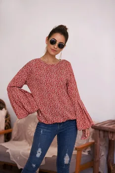 Fashion Women's Ladies Stylish Floral Printed Round Neck Long Puff Sleeve Autumn Casual Loose Ruffled Shirts Blouse Tops Wear 
Fashion Women's Ladies Stylish Floral Printed Round Neck Long Puff Sleeve Autumn Casual Loose Ruffled Shirts Blouse Tops Wear