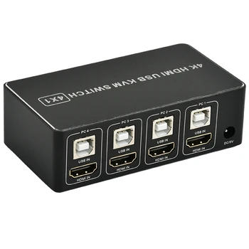 4K Computer Plug And Play Universal USB HDMI Professional Stable Ultra HD 4 Port KVM Switcher For Mouse Keyboard Sharing Hub
4K Computer Plug And Play Universal USB HDMI Professional Stable Ultra HD 4 Port KVM Switcher For Mouse Keyboard Sharing Hub