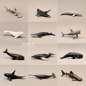 

Sea Animal Model Blue Gray Whale Sperm Whale Shark Dolphin Manta Rays Oceans World DIY Epoxy Mini Figurine Action Figures Toys