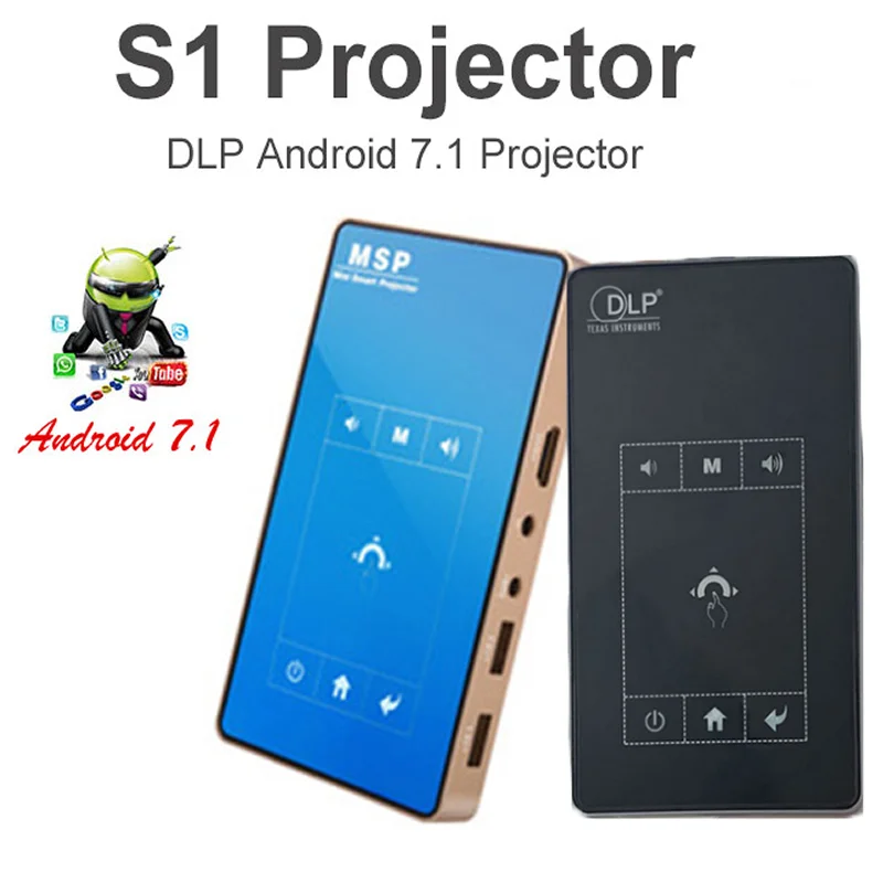 Mini DLP Projector 1G/8G Android 7.0 HD dlp portable mini smart 1080P micro projector 2.4G 5G Dual WIFI Smart Projector
Mini DLP Projector 1G/8G Android 7.0 HD dlp portable mini smart 1080P micro projector 2.4G 5G Dual WIFI Smart Projector