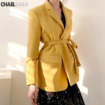 Fashion White Black Women Blazer Jacket Korean Style Long Sleeve Solid With Belt Slim Blazers Female Casual Autumn Suit Jacket
Fashion White Black Women Blazer Jacket Korean Style Long Sleeve Solid With Belt Slim Blazers Female Casual Autumn Suit Jacket