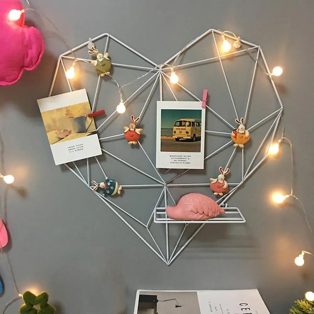 Home Cafe Heart Wall Hanging Clips Cords Photos Storage Rack Shelf Frame Display Art Storage Rack Holder Decor
Home Cafe Heart Wall Hanging Clips Cords Photos Storage Rack Shelf Frame Display Art Storage Rack Holder Decor