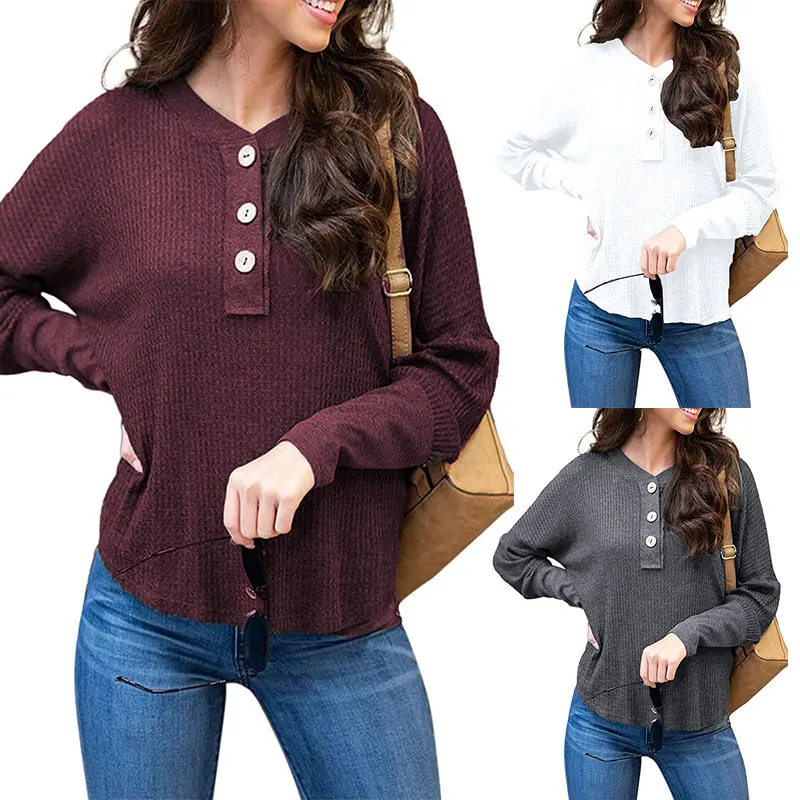 Women's Waffle Hoodies V-neck Fashion Sweatshirt Pullover Long Sleeve Blouse Knit Lady Office Hoody Casual Hoodies with Botton
Women's Waffle Hoodies V-neck Fashion Sweatshirt Pullover Long Sleeve Blouse Knit Lady Office Hoody Casual Hoodies with Botton