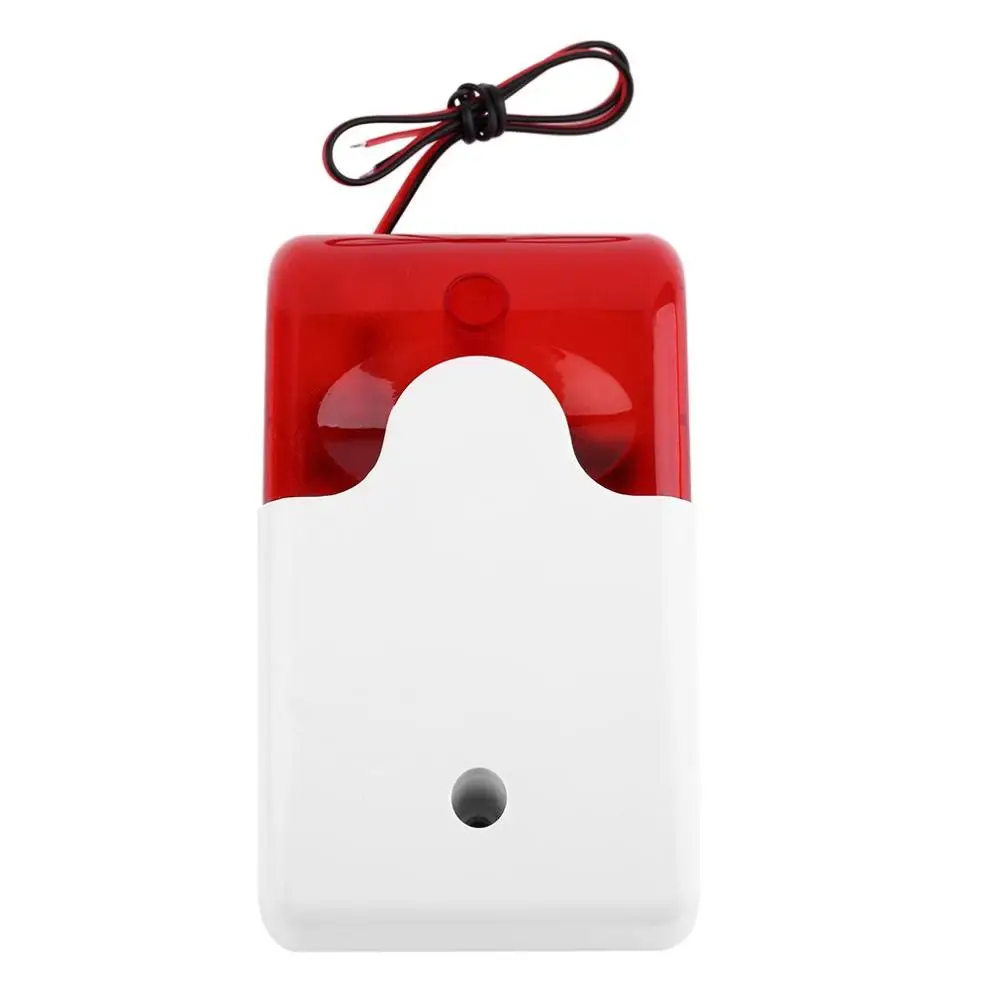 Фото Wired light Flash Strobe Outdoor Siren 12V Sound Alarm Flashing Red Light Home Security System 108dB | Безопасность и защита