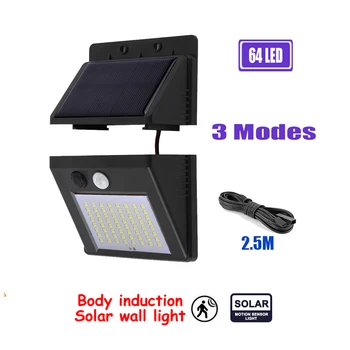 

64/30 LED Solar Light Super Bright Solar Motion Sensor Light Weatherproof Solar Lights Outdoor Wireless Solar Motion Security Li