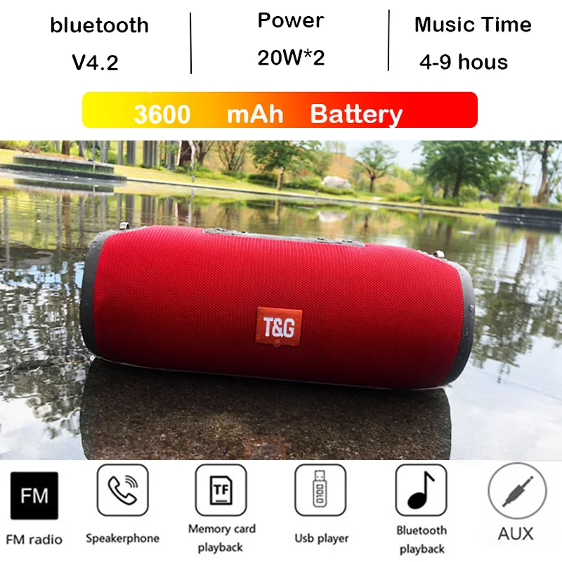 Фото High-power TG118 portable bluetooth speaker outdoor wireless subwoofer music center 3600mah battery | Электроника