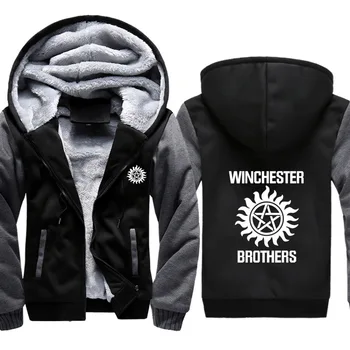 Supernatural winchester brothers Print Hoodies Mens Winter High Quality Warm Thicken Fleece Zipper Sweatshirt Coat Hoody Male
Supernatural winchester brothers Print Hoodies Mens Winter High Quality Warm Thicken Fleece Zipper Sweatshirt Coat Hoody Male