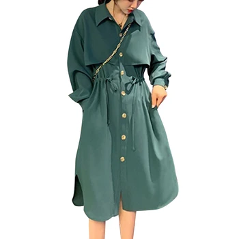 Women Lady Long Sleeve Solid Color Button Vintage Dress for Autumn Beach Party JL 
Women Lady Long Sleeve Solid Color Button Vintage Dress for Autumn Beach Party JL