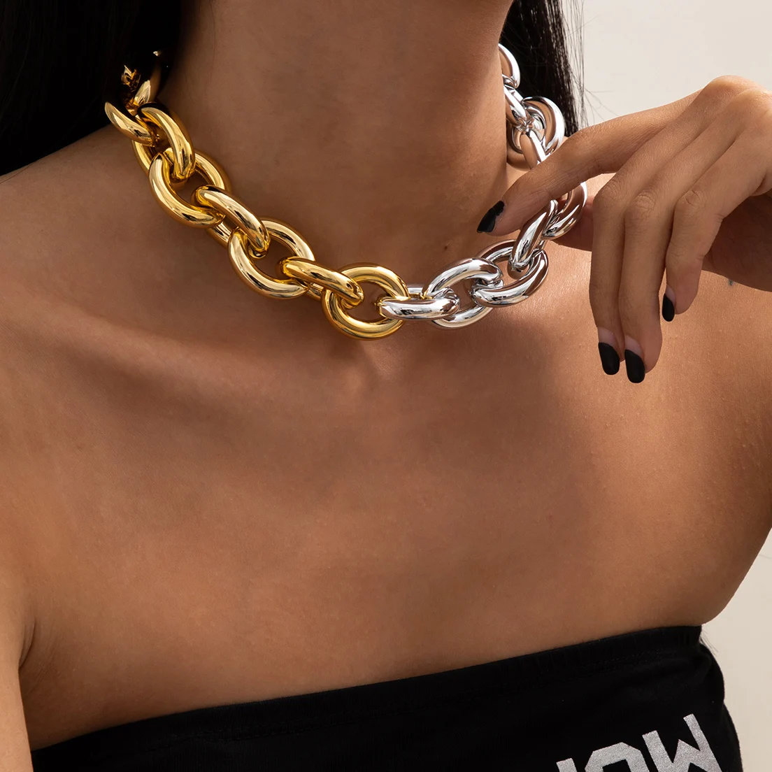 Высокое качество панк цепочка ожерелье для женщин заявление в стиле хип хоп