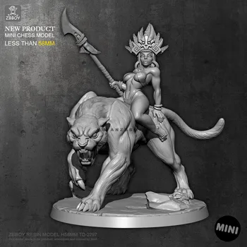 58mm Resin Figure Kits Jaguar horsewoman self-assembled TD-2297 
58mm Resin Figure Kits Jaguar horsewoman self-assembled TD-2297