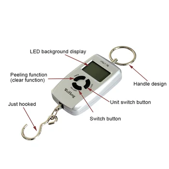 Portable Mini Digital Scale for Fishing Hanging 4 units LED-screen Electronic Hook Scale 45kg for Kitchen Weighing Equipment
Portable Mini Digital Scale for Fishing Hanging 4 units LED-screen Electronic Hook Scale 45kg for Kitchen Weighing Equipment