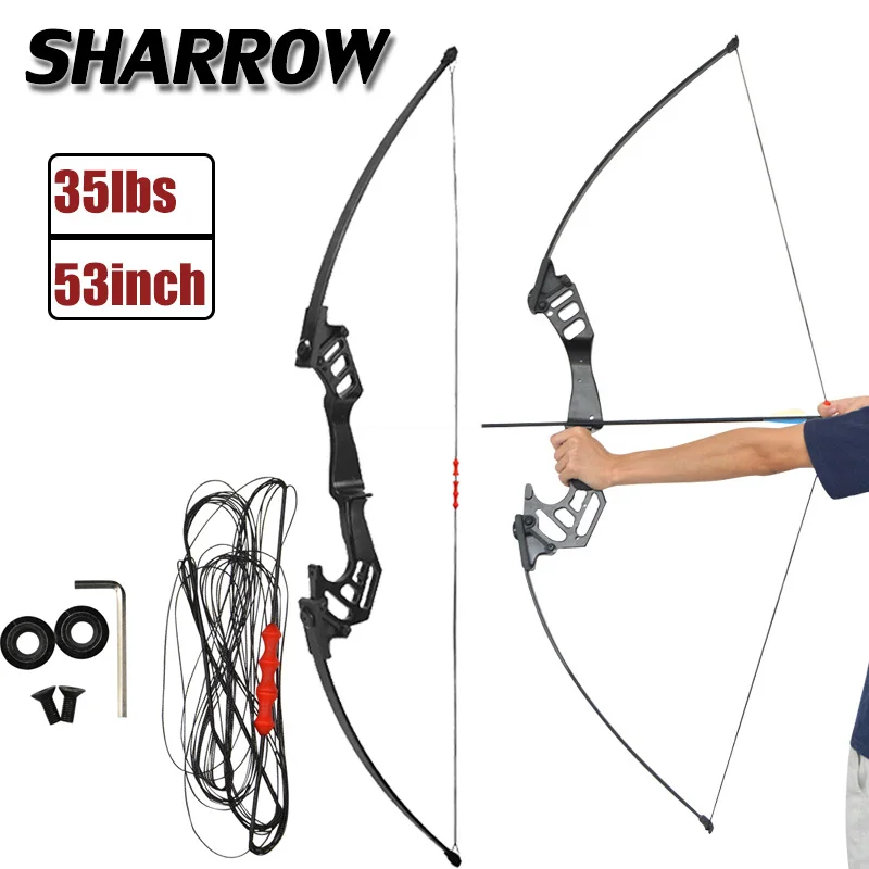 Archery 53inch Alloy Straight Pull Bow 35lbs Recurve Hunting Shooting Training Game Sports Compound And Arrow | Спорт и развлечения
