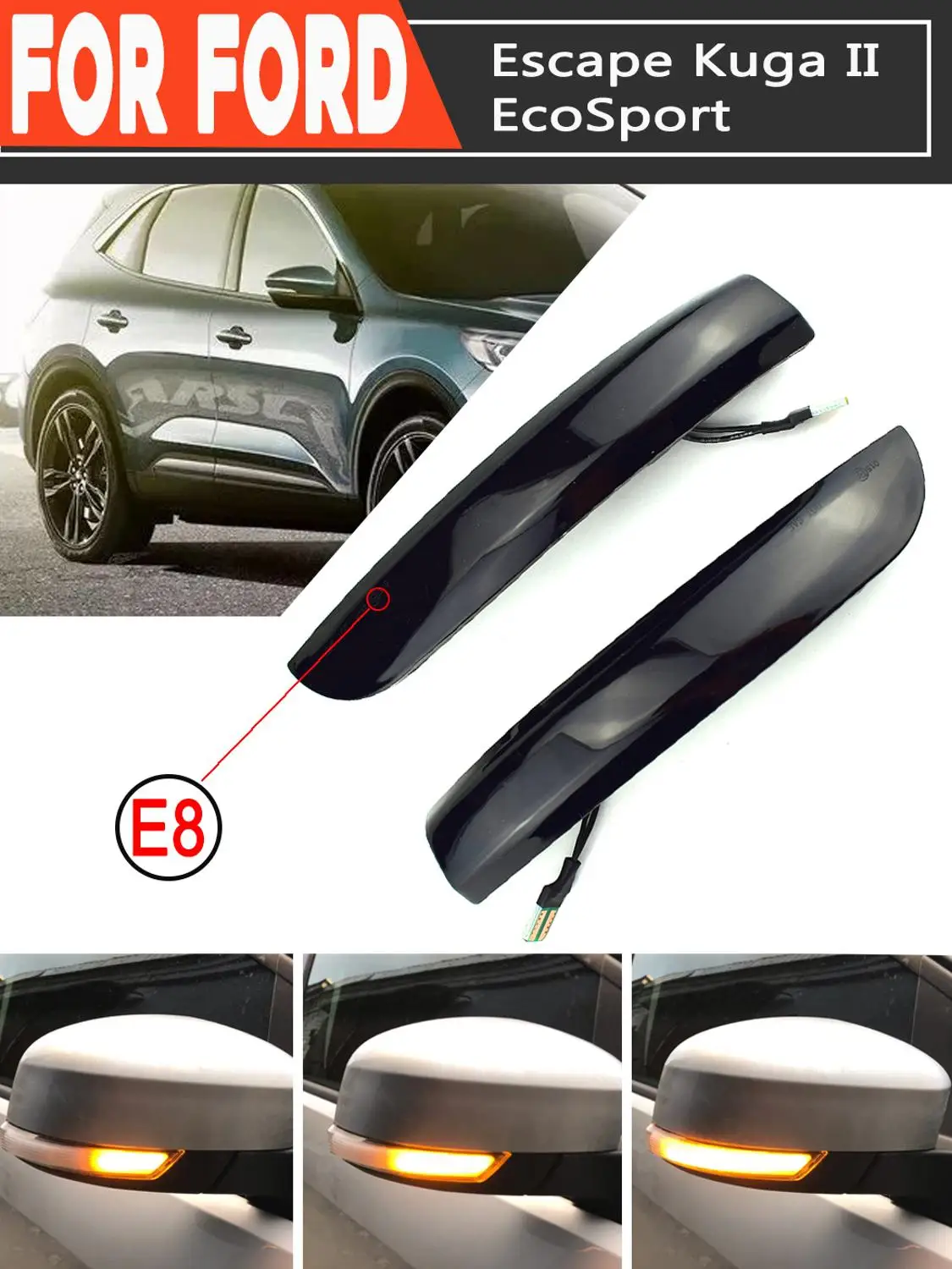 2Pcs For Ford Escape Kuga II EcoSport 2013 - 2019 LED Side Mirror Rearview Indicator Dynamic Turn Signal Light Car
2Pcs For Ford Escape Kuga II EcoSport 2013 - 2019 LED Side Mirror Rearview Indicator Dynamic Turn Signal Light Car