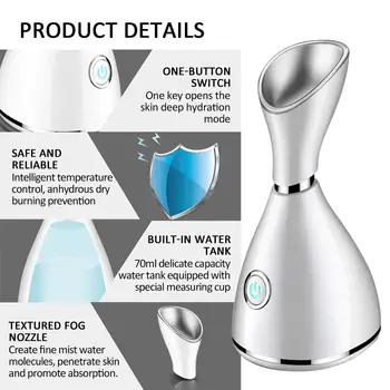 Facial Steamer Nano Steam Ionic Warm Humidifier for Home Face Spa Moisturizing Cleansing Pores US Plug
Facial Steamer Nano Steam Ionic Warm Humidifier for Home Face Spa Moisturizing Cleansing Pores US Plug