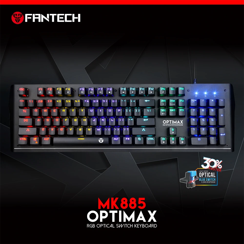 FANTECH MK885 Waterproof Optical Axis Mechanical Keyboard English Keys All Buttons Have No Conflicts For Keybord Gamer
FANTECH MK885 Waterproof Optical Axis Mechanical Keyboard English Keys All Buttons Have No Conflicts For Keybord Gamer