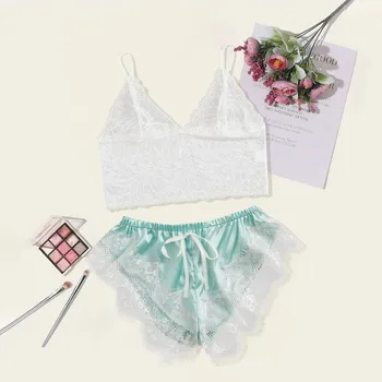 Best Selling New Sexy Lace Pajamas For Women Lingerie Silk Underwear Sleepwear Underwear Pajamas Satin pijama mujer verano W3
Best Selling New Sexy Lace Pajamas For Women Lingerie Silk Underwear Sleepwear Underwear Pajamas Satin pijama mujer verano W3