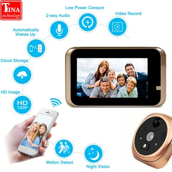 Smart Video Doorbell Peephole Camera Wifi 4.3 Inch Monitor HD720P Night Vision PIR Motion Detection APP Control For IOS Andriod
Smart Video Doorbell Peephole Camera Wifi 4.3 Inch Monitor HD720P Night Vision PIR Motion Detection APP Control For IOS Andriod