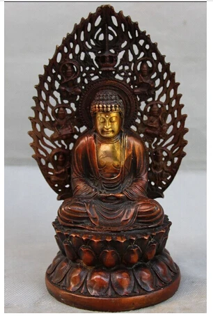 Copper Brass CHINESE crafts decor ation Asian 8" Chinese Buddhism BRASS Gilt Carving Seat Sakyamuni Tathagata Buddha
Copper Brass CHINESE crafts decor ation Asian 8" Chinese Buddhism BRASS Gilt Carving Seat Sakyamuni Tathagata Buddha