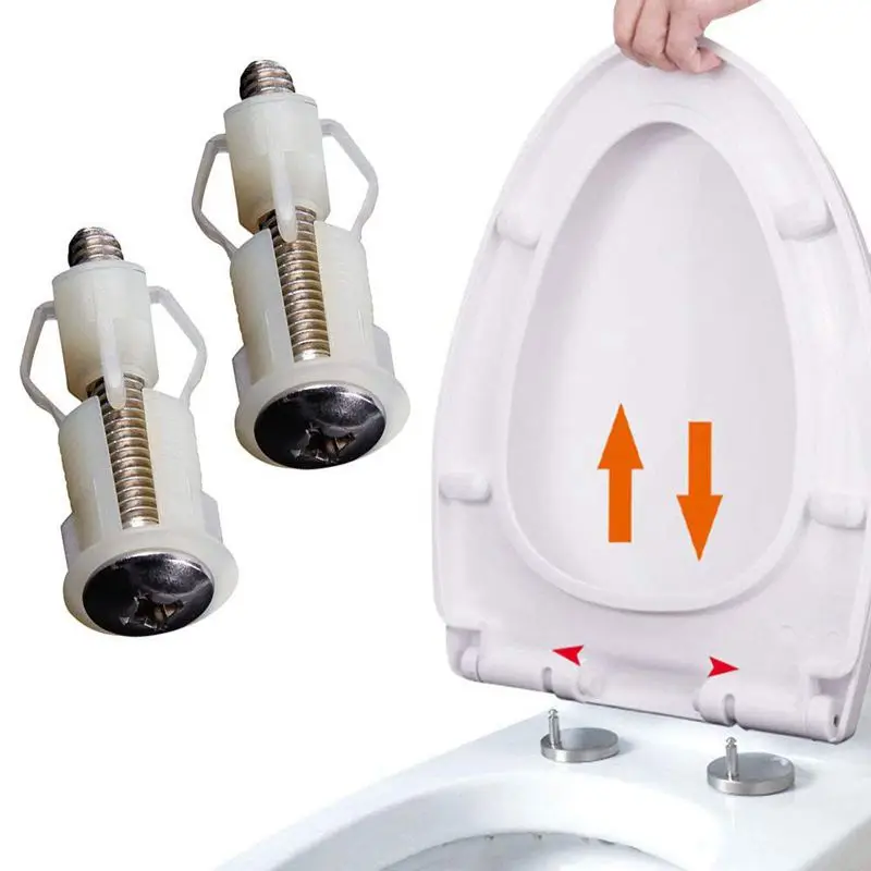 WSFS Hot Toilet Seat Hinges Screws WC Hole Fixing Easy Installation 2 Pack Universal Replacement Toilet Seat Hinge Set
WSFS Hot Toilet Seat Hinges Screws WC Hole Fixing Easy Installation 2 Pack Universal Replacement Toilet Seat Hinge Set