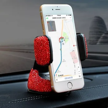 

Car Mobile Holder Rhinestones Uchwyt Na Telefon Do Samochodu Car Assessoires Interior For Women Soporte Movil Coche Ventosa