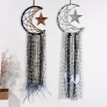 Moon Star Hand-Woven Cotton Dreamcatcher Wind Chimes Tapestry Macrame Wall Hanging Home Decor Tissus Psychedelic Tapestry 
Moon Star Hand-Woven Cotton Dreamcatcher Wind Chimes Tapestry Macrame Wall Hanging Home Decor Tissus Psychedelic Tapestry