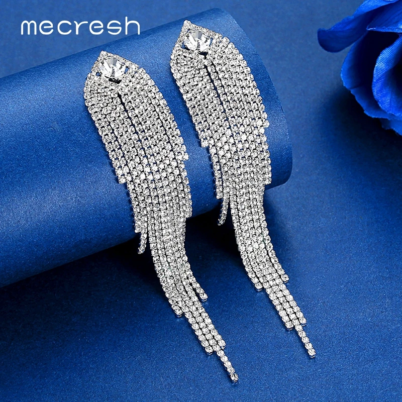 Mecresh Korean Silver Color Rhinestone Women Wedding Drop Earrings 2019 Long Fringe Tassel Earrings for Bride Bridesmaid MEH1647
Mecresh Korean Silver Color Rhinestone Women Wedding Drop Earrings 2019 Long Fringe Tassel Earrings for Bride Bridesmaid MEH1647