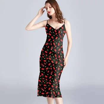 Women Print Nightgown Satin Long Nightdress Female Suspender Skirt Sleepwear Summer Casual Sleep Dress Loose Home Dress
Women Print Nightgown Satin Long Nightdress Female Suspender Skirt Sleepwear Summer Casual Sleep Dress Loose Home Dress