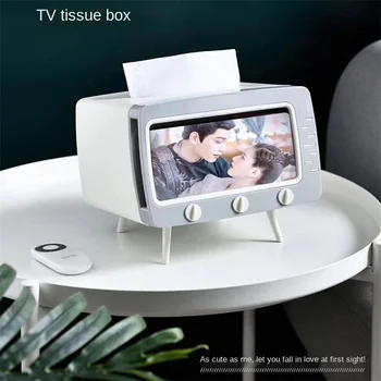 Cute Tissue Box Storage Phone Holder Multifunction Creative TV Shape Pumping Paper Storage Box Dust-proof Household Napkin Case
Cute Tissue Box Storage Phone Holder Multifunction Creative TV Shape Pumping Paper Storage Box Dust-proof Household Napkin Case