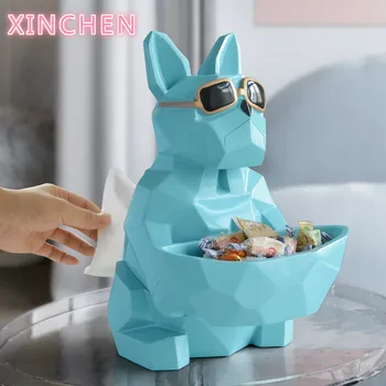 Cool dog Tissue box holder with Storage box on tabletop desk dog figurine statue for home decor office tissue paper box case
Cool dog Tissue box holder with Storage box on tabletop desk dog figurine statue for home decor office tissue paper box case