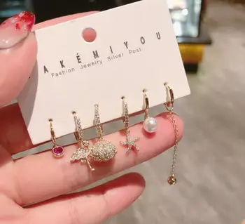Personality cute beauty coin cross color zircon chain Indy image 6 piece small stud earring
Personality cute beauty coin cross color zircon chain Indy image 6 piece small stud earring