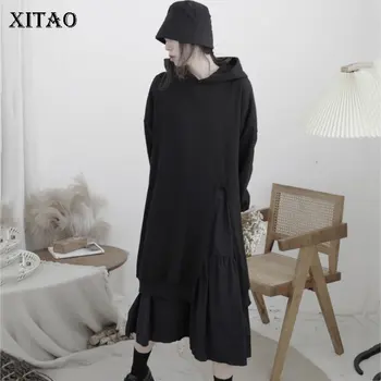 XITAO Patchwork Irregular Solid Dress Women 2020 Autumn Casual Fashion New Style Temperament Hooded Collar Loose Dress ZP3731 
XITAO Patchwork Irregular Solid Dress Women 2020 Autumn Casual Fashion New Style Temperament Hooded Collar Loose Dress ZP3731