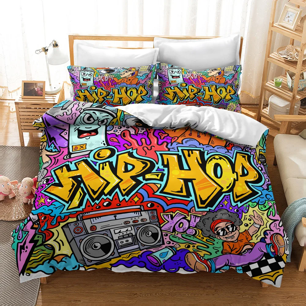 3D-Print Hip-Hop Cartoon Comforter-Bedding-Set Queen-Twin-Single Duvet-Cover-Set Pillowcase Home-Textile Luxury Fashion Cool
3D-Print Hip-Hop Cartoon Comforter-Bedding-Set Queen-Twin-Single Duvet-Cover-Set Pillowcase Home-Textile Luxury Fashion Cool
