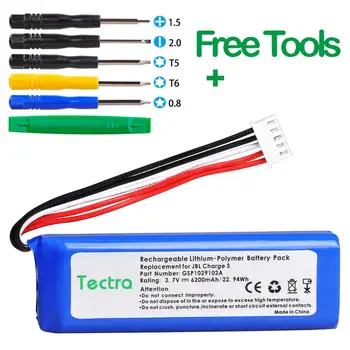 Tectra 6200mAh Battery GSP1029102A CS-JML330SL Rechargeable Battery for JBL Charge 3
Tectra 6200mAh Battery GSP1029102A CS-JML330SL Rechargeable Battery for JBL Charge 3
