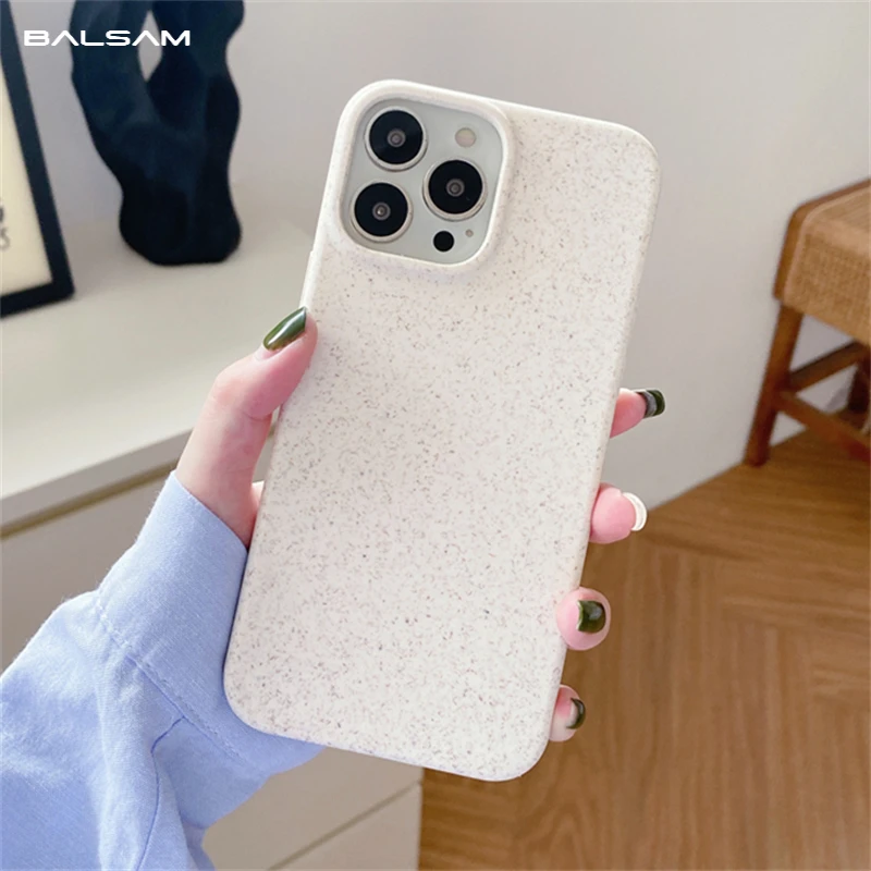 Экологичный Мягкий силиконовый чехол из пшеничной соломы для iPhone 13 12 11 Pro Max Mini XS XR