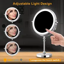 7 Inch 3 Color Lights Two Sided Magnification LED Vanity Mirror Touch Cosmetic Mirrors Makeup Mirror USB Rechargeable
7 Inch 3 Color Lights Two Sided Magnification LED Vanity Mirror Touch Cosmetic Mirrors Makeup Mirror USB Rechargeable