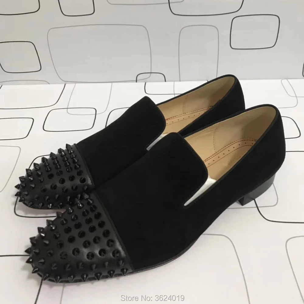 Low heel shoe cl andgz Slip On Black Suede leather Toe cap Rivet Red bottoms For Men Dress Shoes Sneakers casual Loafers Flat
Low heel shoe cl andgz Slip On Black Suede leather Toe cap Rivet Red bottoms For Men Dress Shoes Sneakers casual Loafers Flat