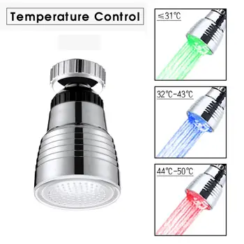 Colored LED Faucet Sprayer 360 Degree Rotate Swivel Faucet Nozzle Temperature Controlled LED Light Kitchen Sink Faucet Sprayer 
Colored LED Faucet Sprayer 360 Degree Rotate Swivel Faucet Nozzle Temperature Controlled LED Light Kitchen Sink Faucet Sprayer