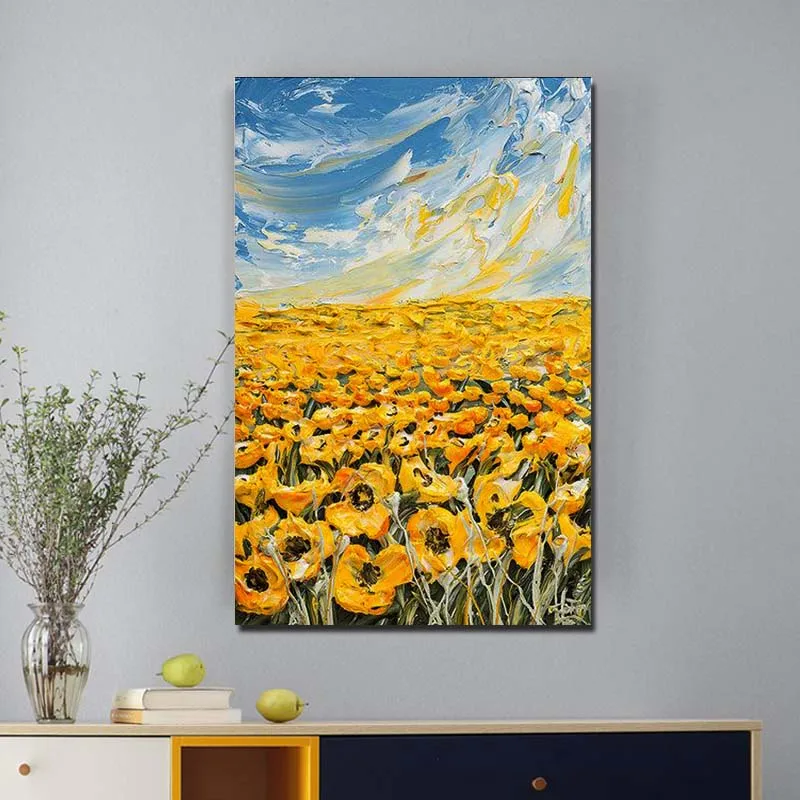 Hand Painted Abstract Yellow Flower Impasto Canvas Oil Painting Modern Wall Pictures For Living Room Home Decor Drop Shipping
Hand Painted Abstract Yellow Flower Impasto Canvas Oil Painting Modern Wall Pictures For Living Room Home Decor Drop Shipping