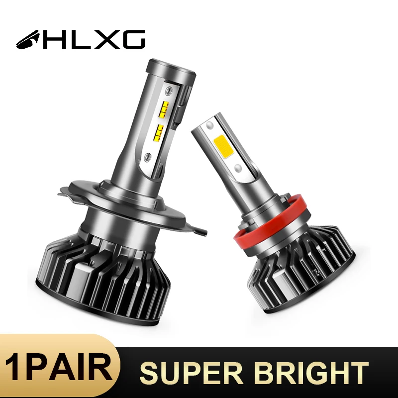 Светодиодные лампы HLXG h7 светодиодные h4 фонарь с ZES светодиодный h11 9005 лм 80 Вт H8 H9 9006