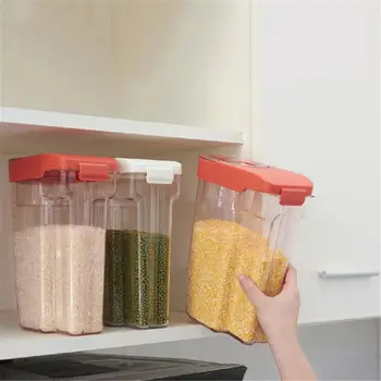 Kitchen Food Storage Box Cereal Storage Dispenser Tank Airtight Plastic Rice Containers Sealed Cans For Coarse Cereals Grains
Kitchen Food Storage Box Cereal Storage Dispenser Tank Airtight Plastic Rice Containers Sealed Cans For Coarse Cereals Grains