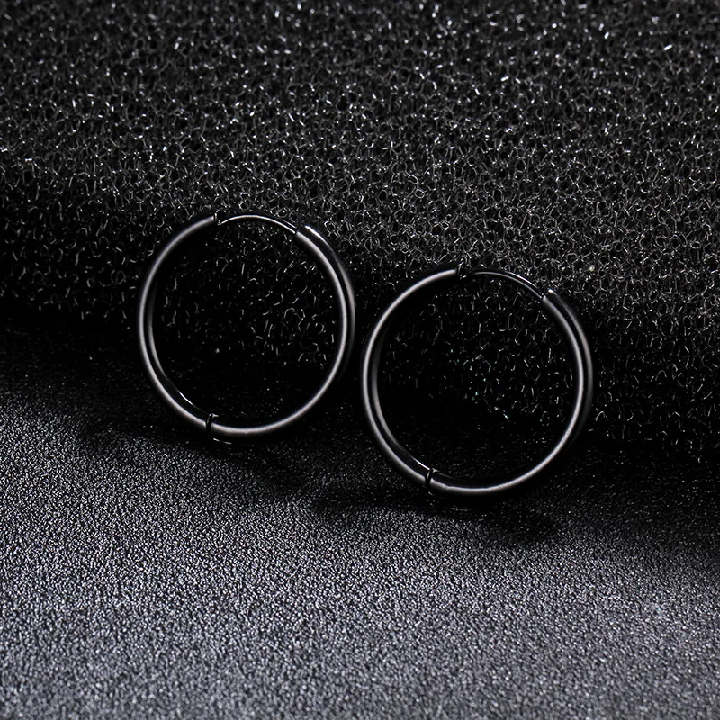 Simple Black Titanium Steel Small Circle Earring for Man Women Korean 2.5 Thickness Loop Earrings Hoops Punk Ear Jewelry 8-20mm
Simple Black Titanium Steel Small Circle Earring for Man Women Korean 2.5 Thickness Loop Earrings Hoops Punk Ear Jewelry 8-20mm