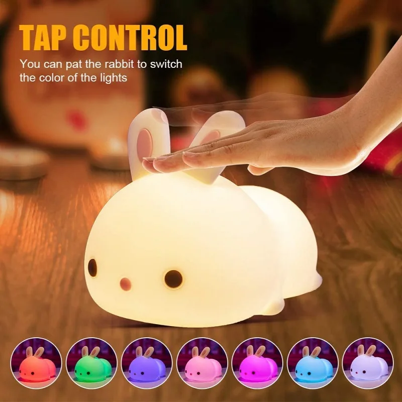 LED Silicone Rabbit Night Light with Remote Control USB Rechargeable Bedroom Bedside Colorful Adjustable Table Lamp Child's gift
LED Silicone Rabbit Night Light with Remote Control USB Rechargeable Bedroom Bedside Colorful Adjustable Table Lamp Child's gift