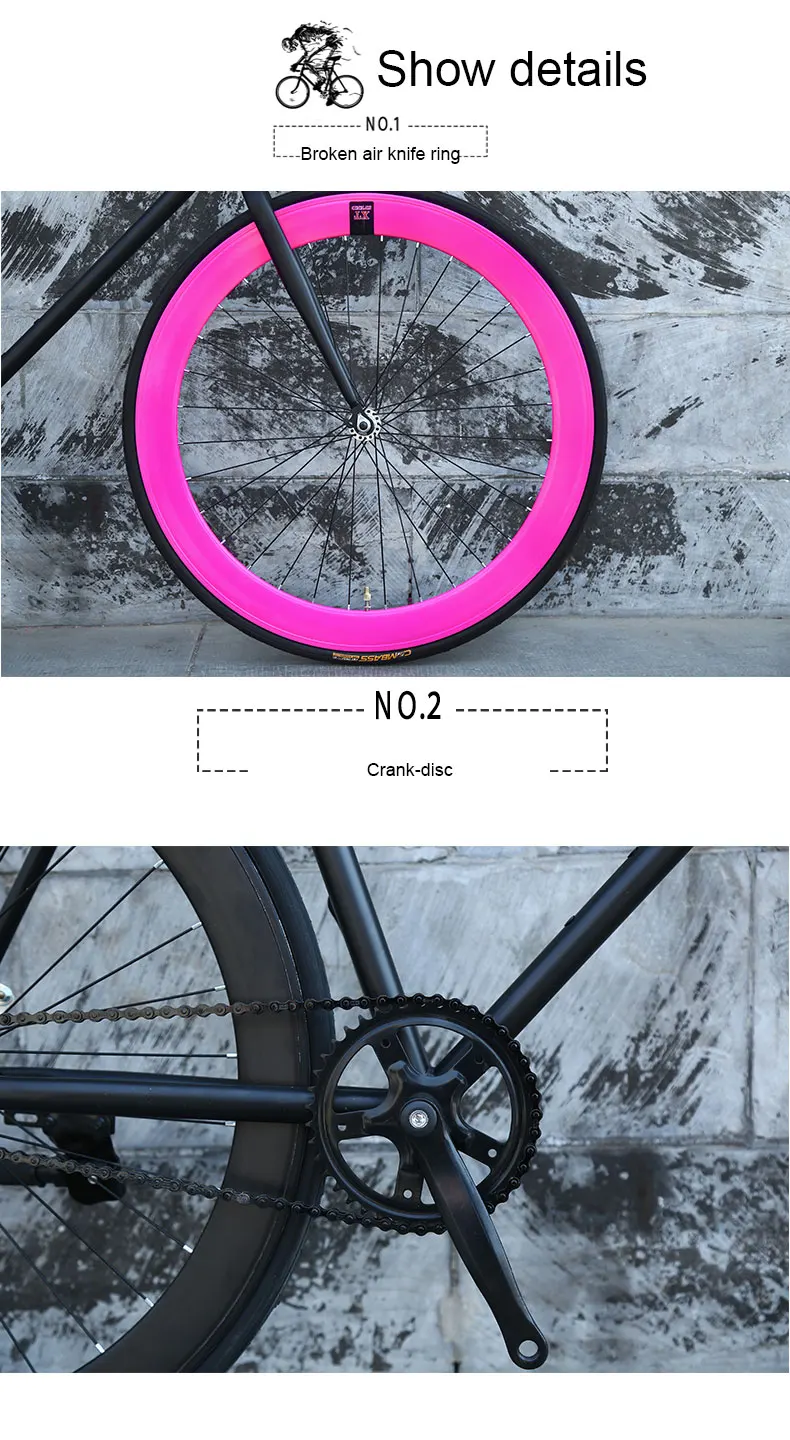 Bicycle 26 Inch Road Bike Fixed Gear Men and Women Style Adult Learning Life Fly Down Brake Bicycle Solid Tire Racing