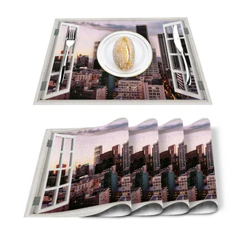 View City Night Placemat Washable Cotton Linen Table Cloth Pad Mat Rectangle Placemats Heat Resistant 
View City Night Placemat Washable Cotton Linen Table Cloth Pad Mat Rectangle Placemats Heat Resistant