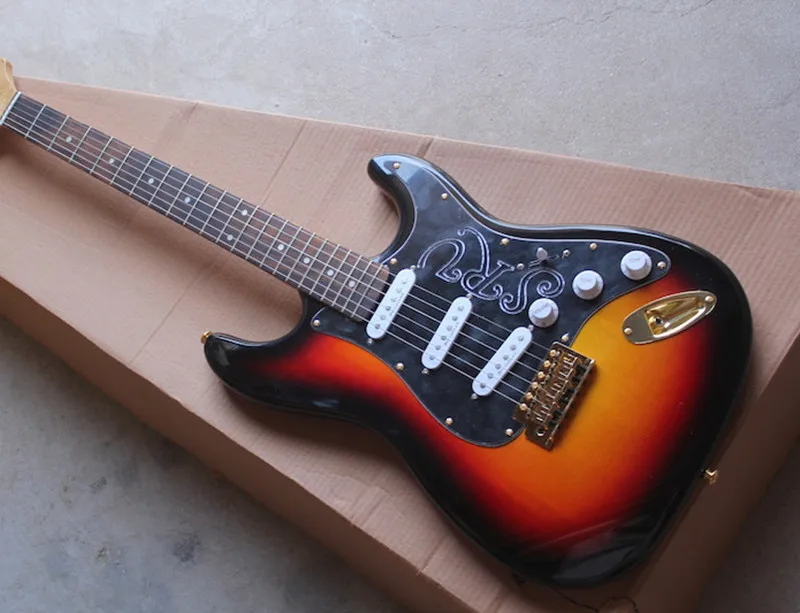 6-String Electric Guitar,Tobacco Sunburst Color with SRV Pickguard,Gold Hardware,22 Frets and can be Customized
6-String Electric Guitar,Tobacco Sunburst Color with SRV Pickguard,Gold Hardware,22 Frets and can be Customized