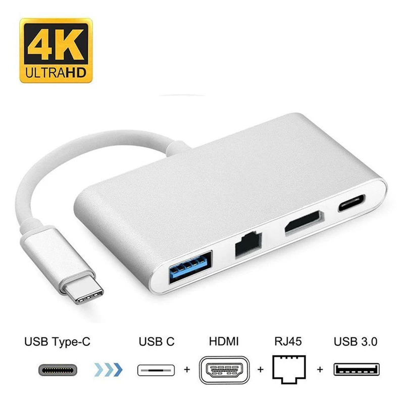 Mini Display Port DP DVI VGA HDMI Adapter Cable 1*USB C to HDMI 4K+Gigabit Ethernet RJ45 Port+USB 3.0 USB 3.1 Type C Adapter
Mini Display Port DP DVI VGA HDMI Adapter Cable 1*USB C to HDMI 4K+Gigabit Ethernet RJ45 Port+USB 3.0 USB 3.1 Type C Adapter